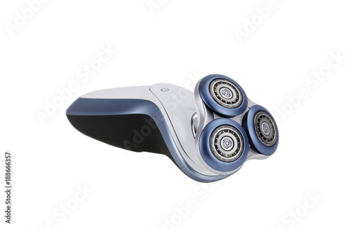 modern battery electric shaver isolated on white background with clipping path