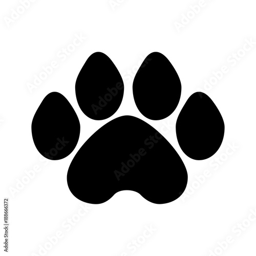 dog paw black and white vector