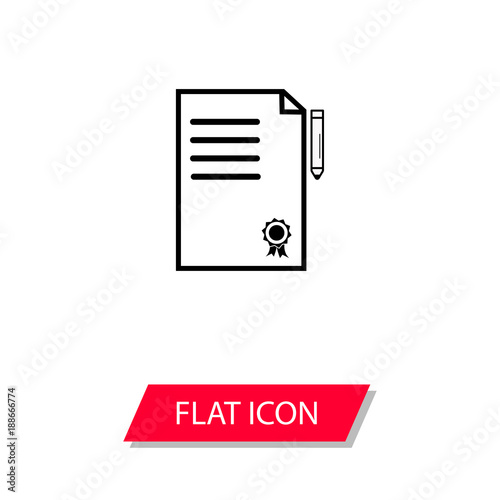 Contract icon, agreement symbol, vector illustration