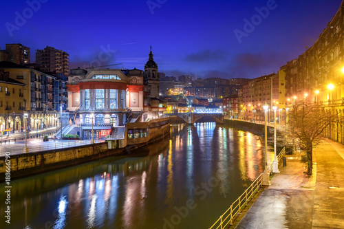 view of ribera market at morning in Bilbao, Spain