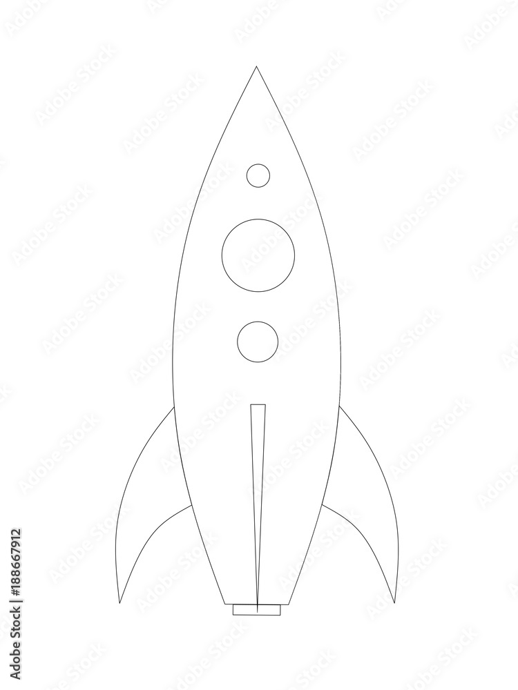 Rocket outline graphic design on white background.. Rocket outline graphic design on white background..