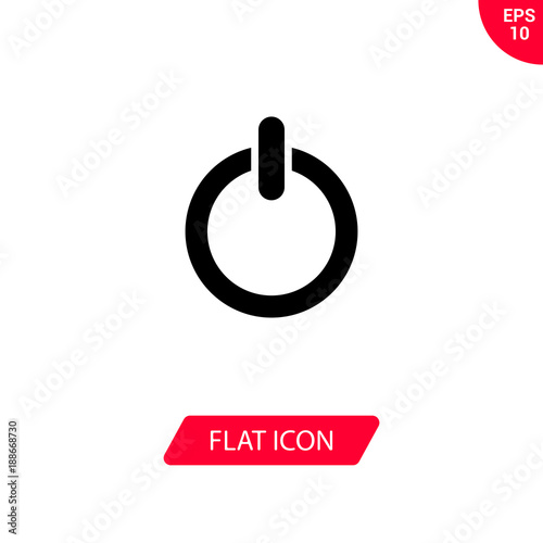 Power vector icon, shutdown symbol