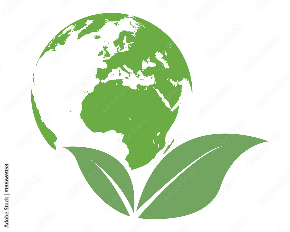 Eco world green vector logo 