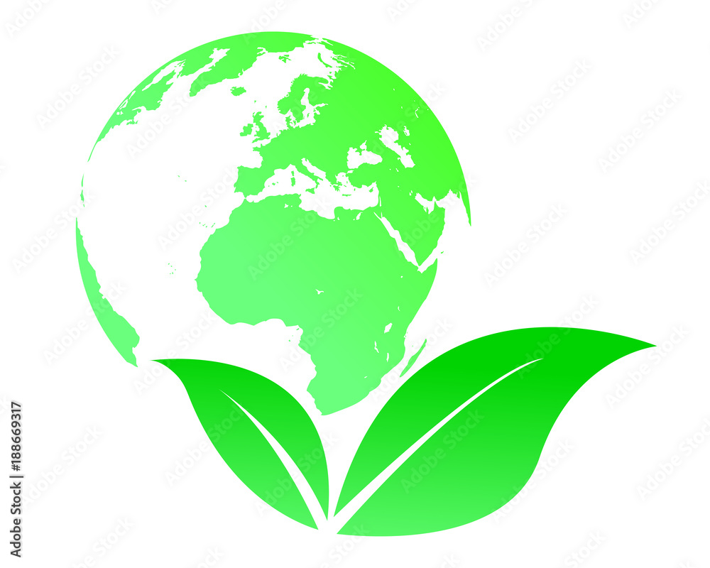 Eco world green vector logo Eco world green vector logo