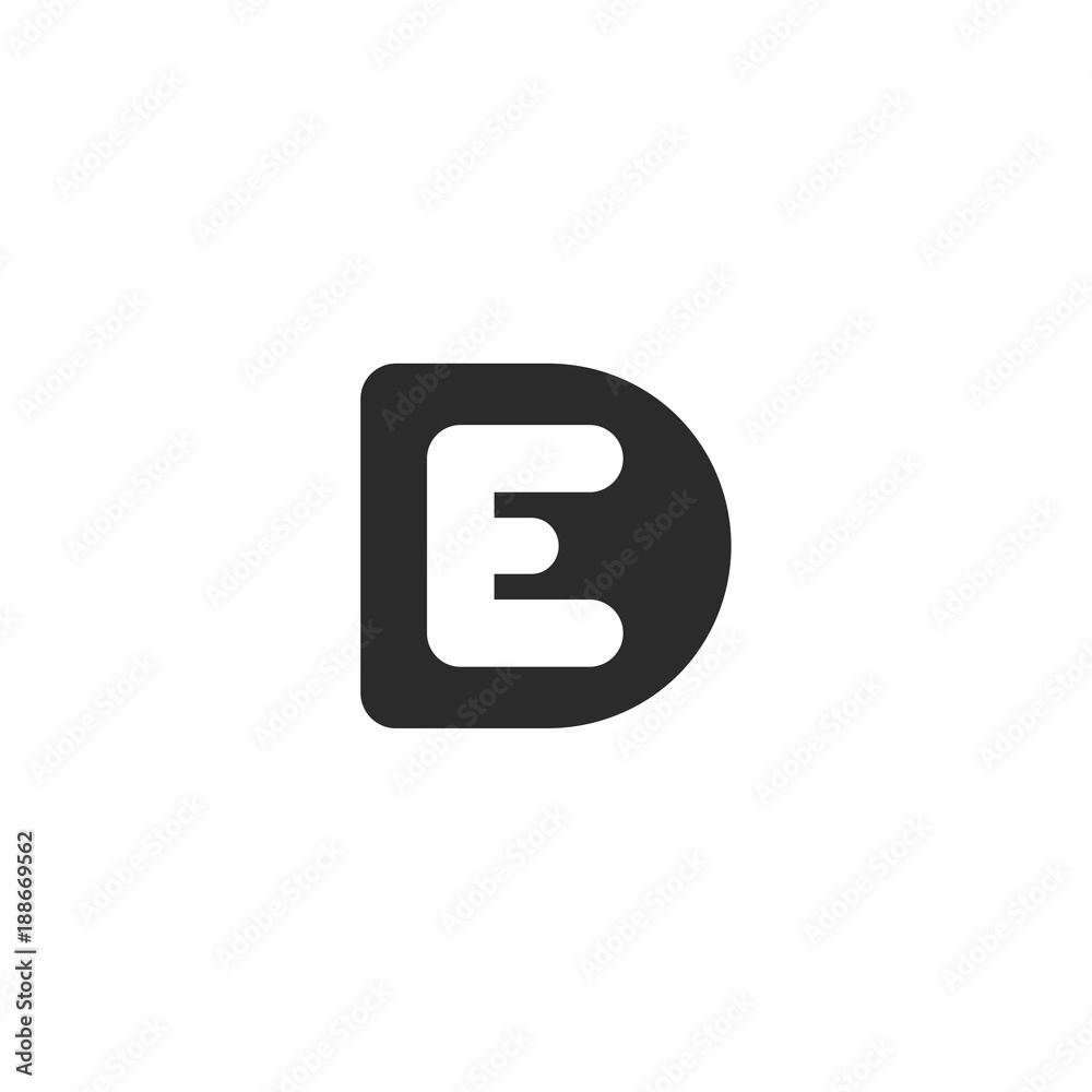 Monogram logo made from black letters D and E Monogram logo made from black letters D and E