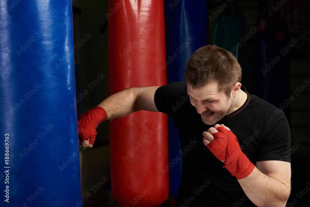 Strong kickboxer man