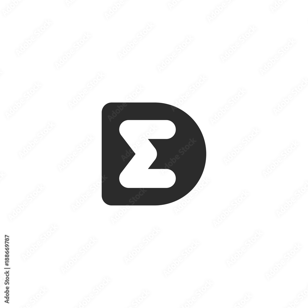 Monogram logo made from black letters D and M Monogram logo made from black letters D and M