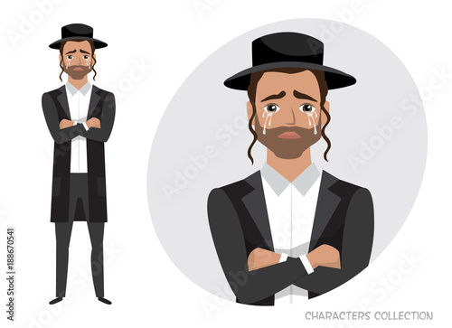 The jew guy crossed his arms and cries.