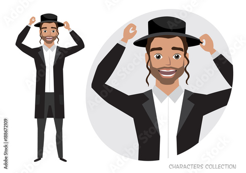 The jew guy is happy and smiling.