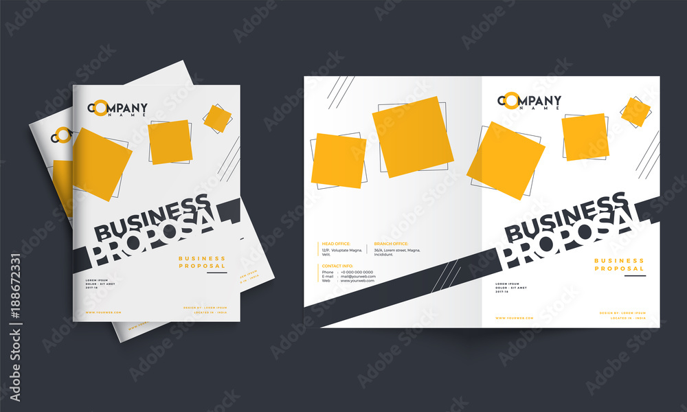 Fototapeta Creative business proposal design, Corporate template layout with front, and back pages presentation. Business concept.