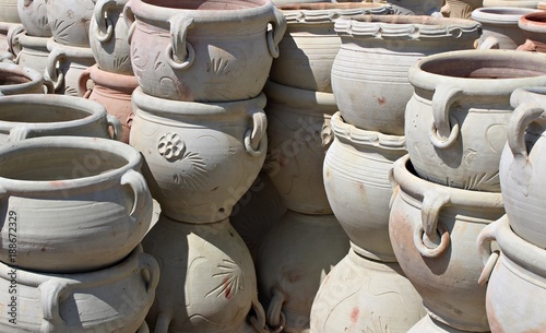 italy: Terracotta vases, typical of Salento. photo