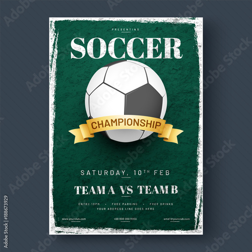 Soccer championship flyer or poster design.