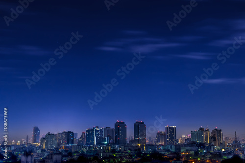 night city with copy space.