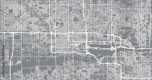 Urban vector city map of Phoenix, Arizona, USA