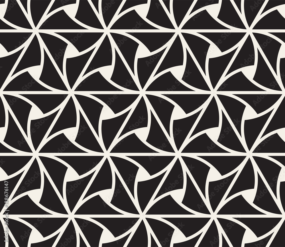 Vector seamless pattern. Modern stylish abstract texture. Repeating geometric tiling from striped elements..
