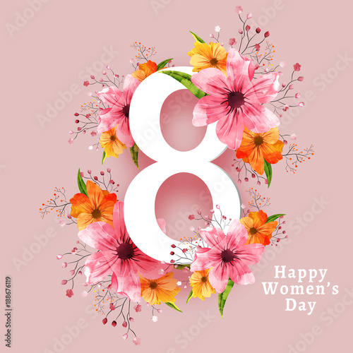 Happy Women's Day celebration design.