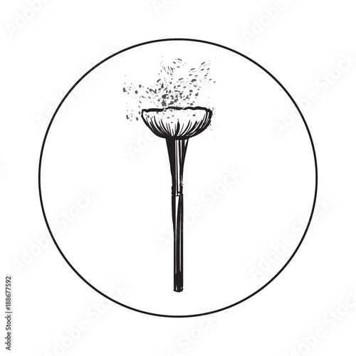 Beauty concept. Makeup artist fashion logo. Lettering fashion illustration.