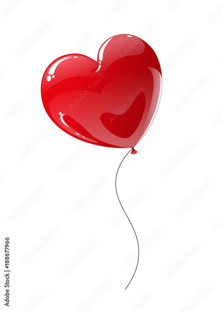 Red Balloon In Heart Shape