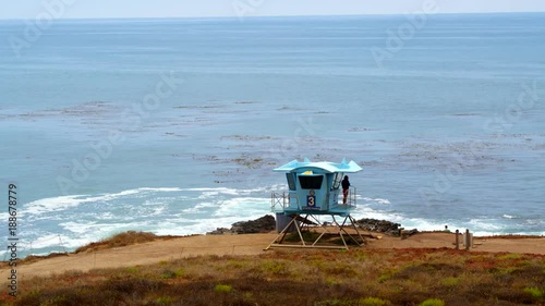 Lifeguard Tower on the Cliff in Leo Carillo California