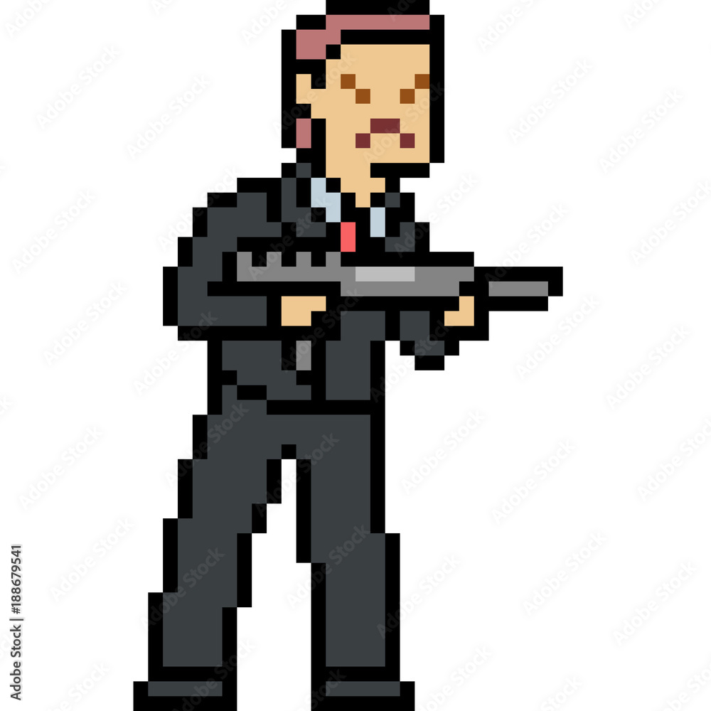 Fototapeta premium vector pixel art terrorist