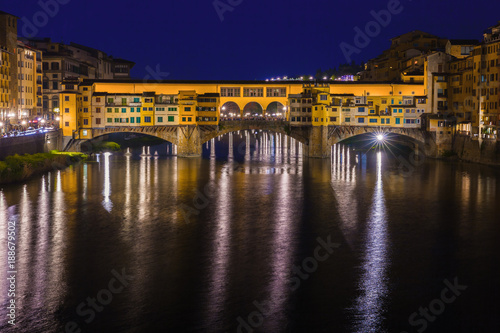 Bridge Ponte Vecchio in Florence at night