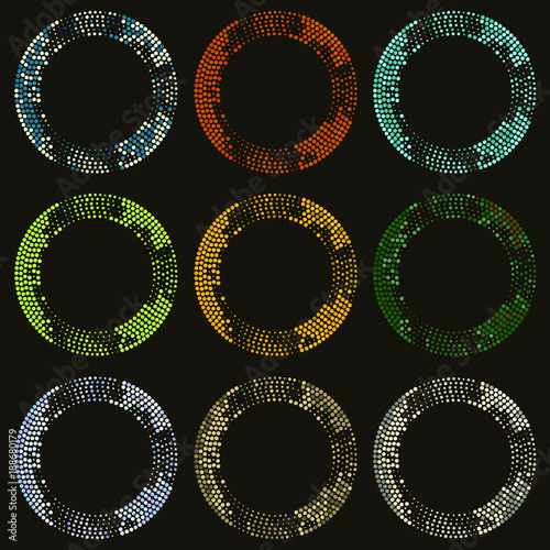 Vector colored collection frames of circles for your amazing colorful design or text.