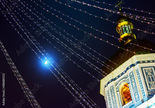 Christmas tree on Saint Sophia Square. Kiev, Ukraine photo