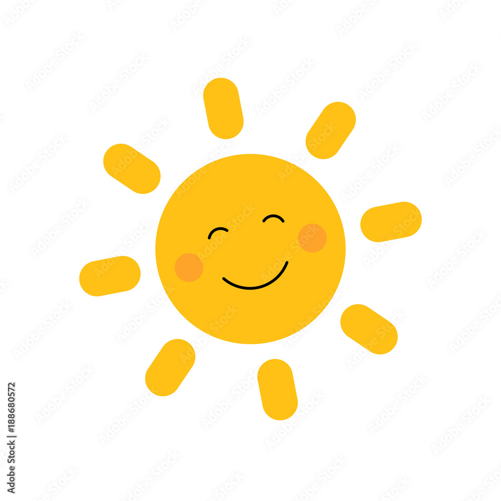 Cute sun with smile