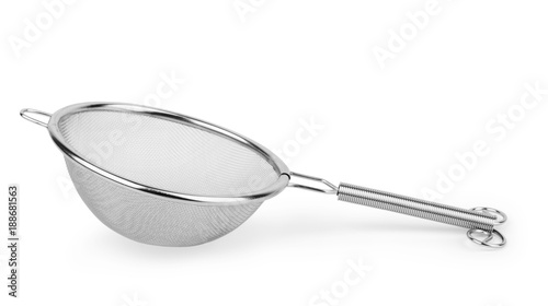 Silver sieve isolated on white