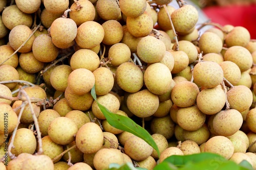 Pile of longan  Tropical fruit in the local market
