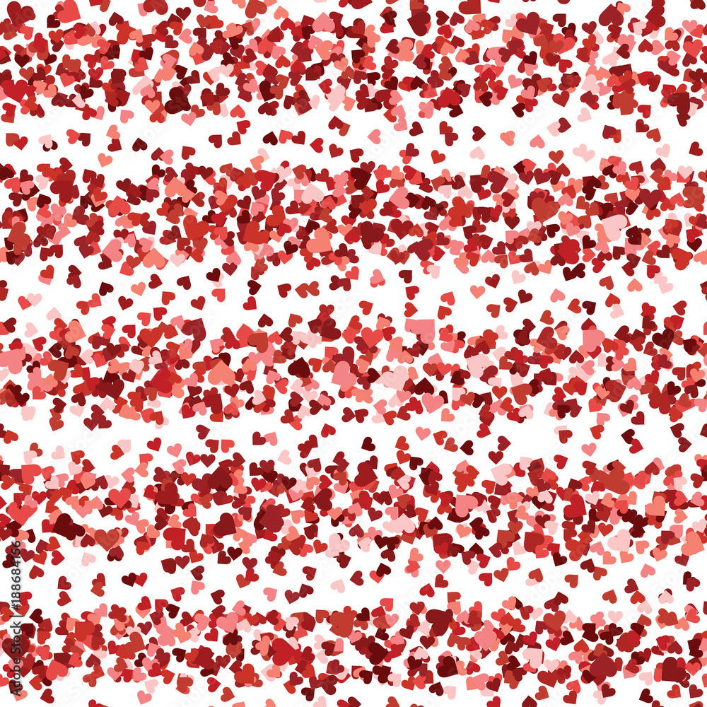Seamless bright red glitter texture. Shimmer hearts on striped background. Vector illustration Seamless bright red glitter texture. Shimmer hearts on striped background. Vector illustration