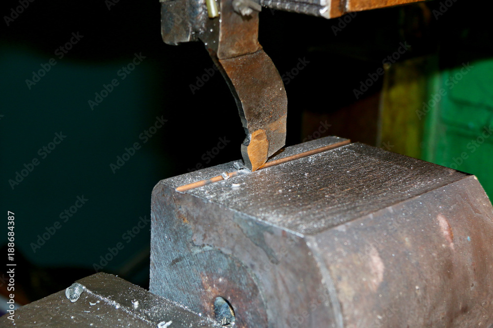 The CNC milling machine cutting the sample part with the flat endmill in light blue scene.The rough endmill cutter for CNC machine with lighting effect The CNC milling machine cutting the sample part with the flat endmill in light blue scene.The rough endmill cutter for CNC machine with lighting effect