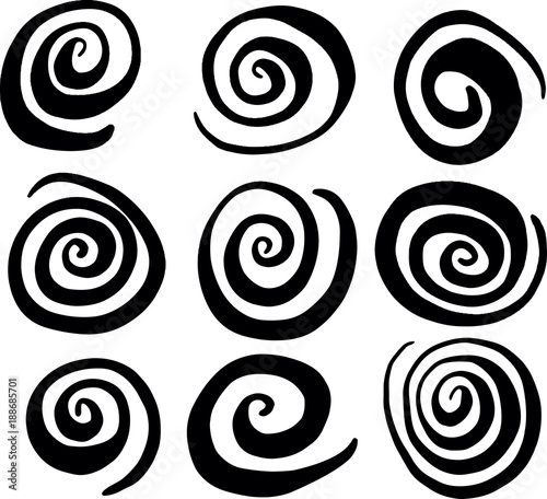 Hand Drawn Swirl Circle Vectors photo