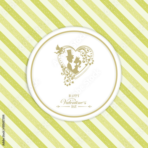 striped design with silhouette of heart