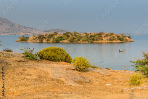 view on Jawai Dam near Bera, Rajasthan photo