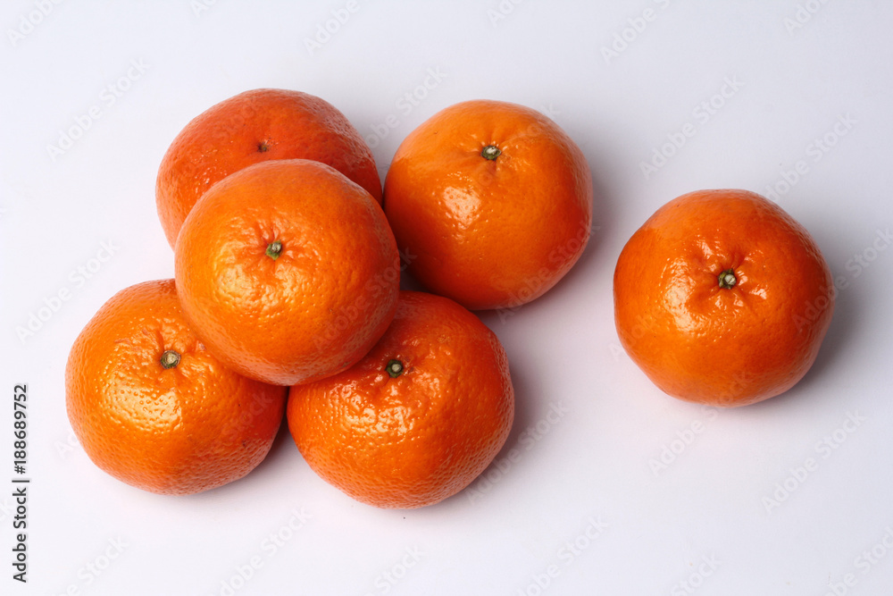 Mandarin-Honey Murcott oranges on white background. Mandarin-Honey Murcott oranges on white background.