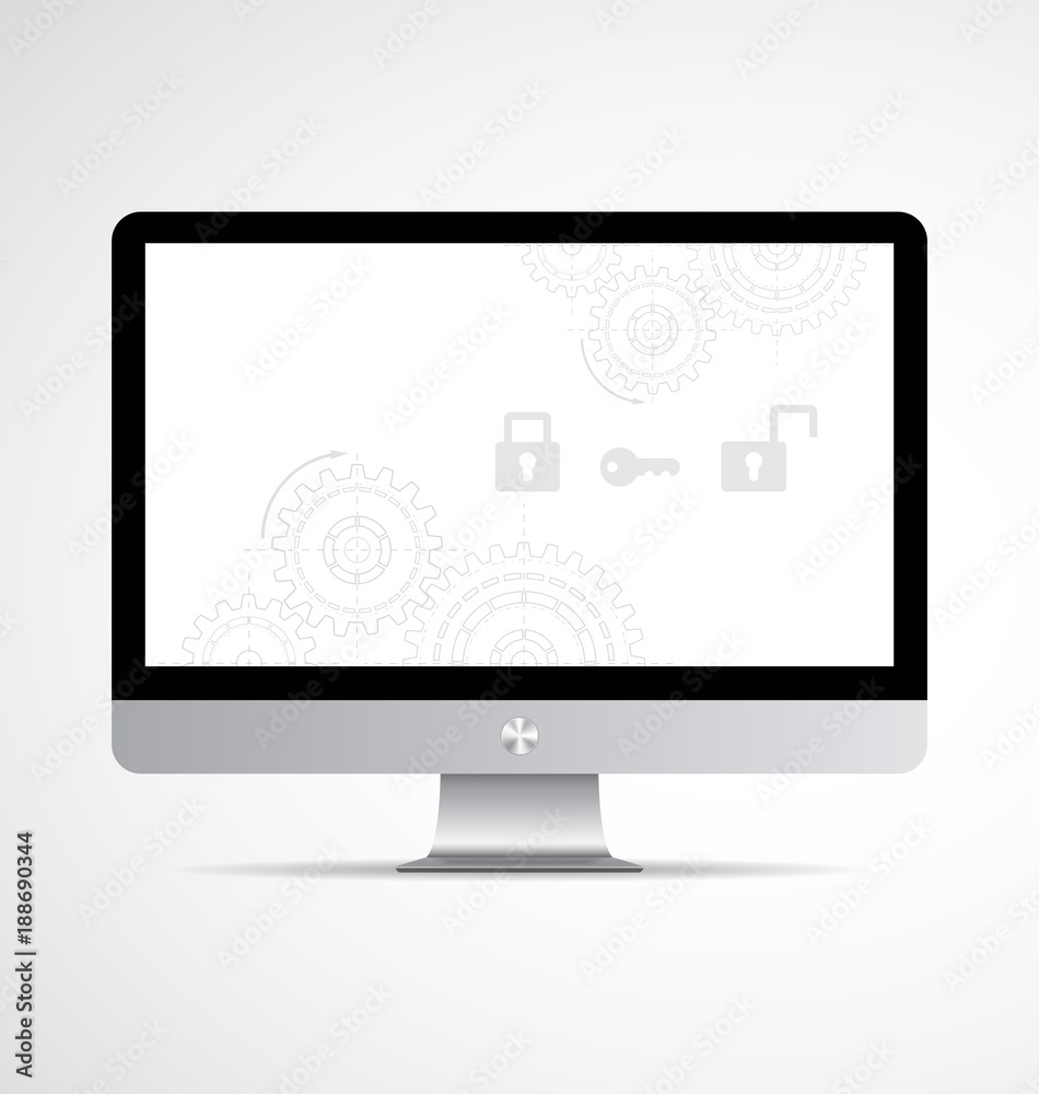 Computer modern display vector Computer modern display vector