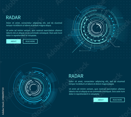Radar Layout with Many Figures Vector Illustration