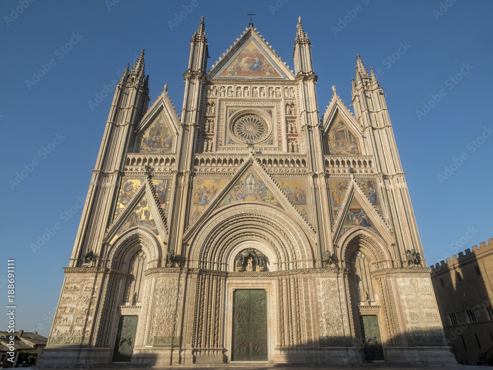 Orvieto (Umbria, Italy), facade of the medieval cathedral, or Duomo