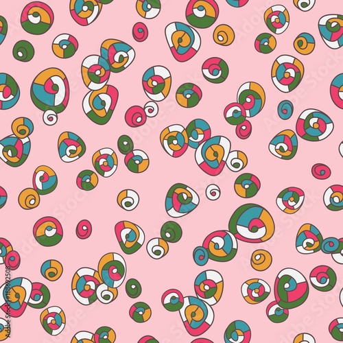 Abstract bright lollipops, baby sweets. Vector seamless pattern