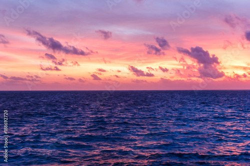 Sea at sunset time.