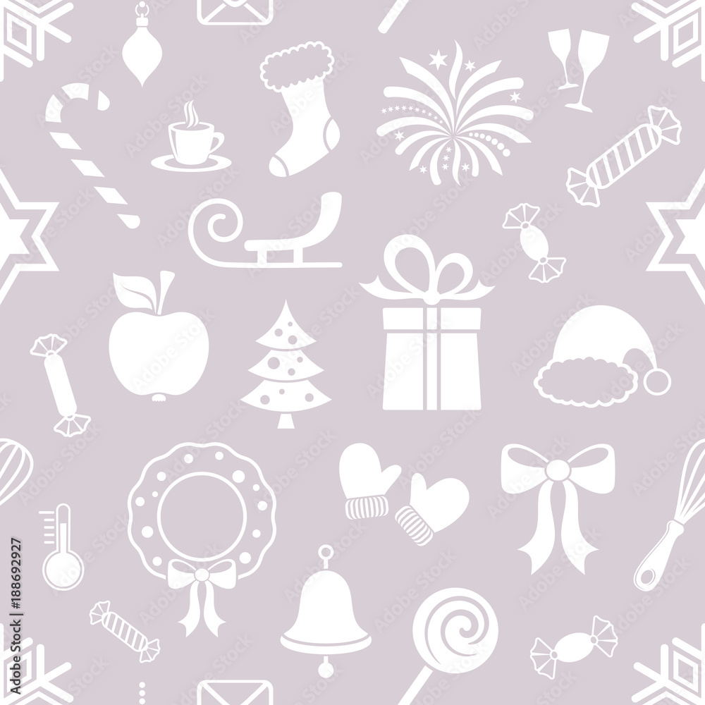 Cute christmas vector seamless pattern