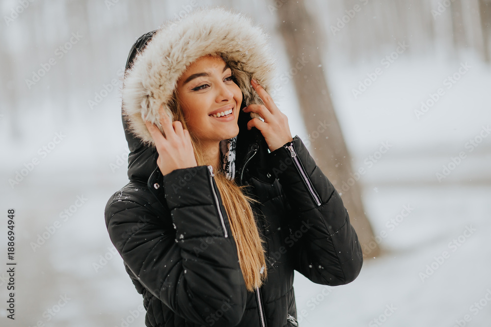 Pretty young woman on a winter day