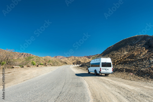 Mountain road, Norh Africa, near Toubkal, Atlas mountains © GavranBoris