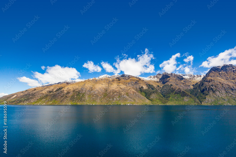 Scenic mountain, lake landscape, glenorchy queenstown, NZ