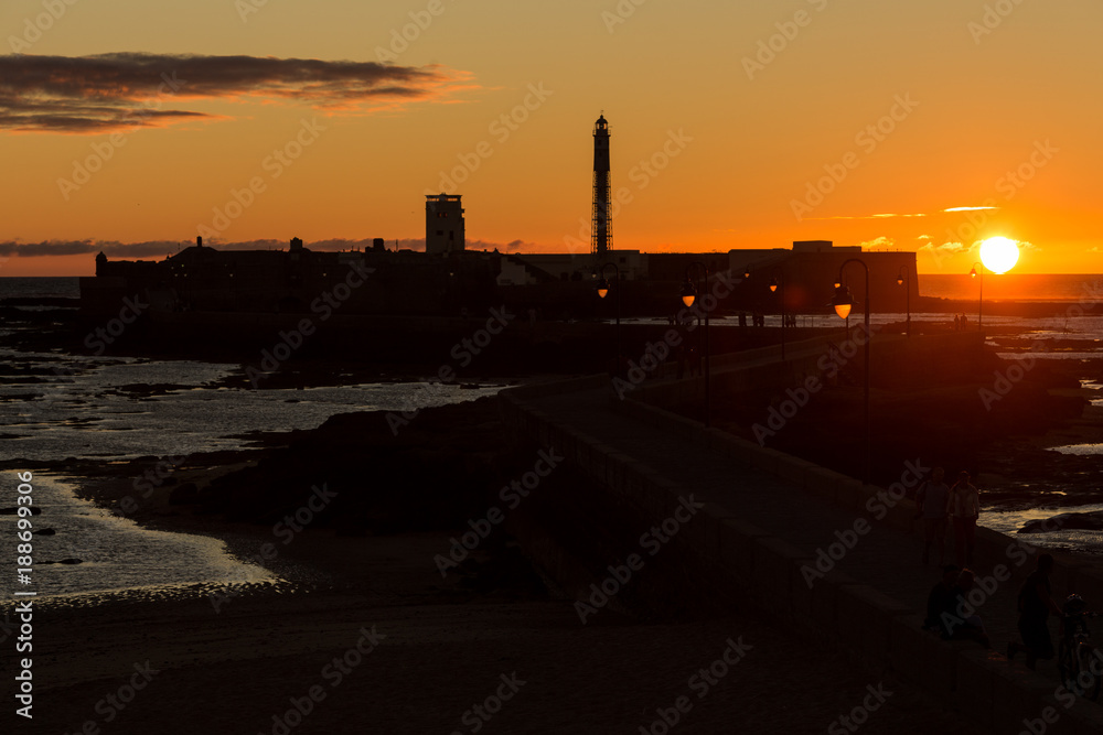 Sunset views of the city of Cadiz Sunset views of the city of Cadiz