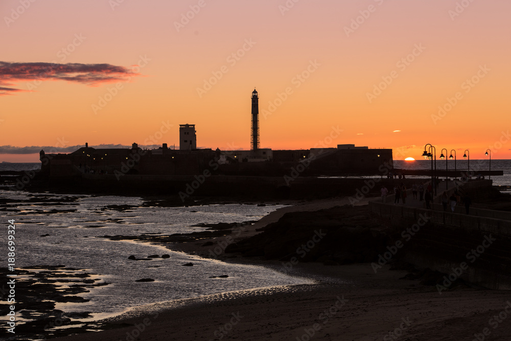 Sunset views of the city of Cadiz Sunset views of the city of Cadiz