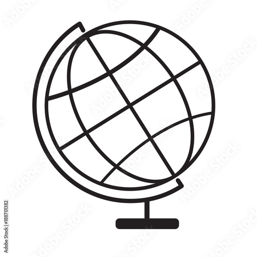 terrestrial globe icon on white background. terrestrial globe symbol. globe sign. flat style.