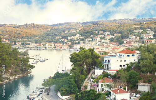 landscape of Gaios at Paxos Ionian islands Greece