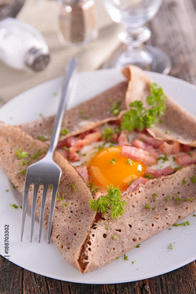 buckwheat crepe with egg buckwheat crepe with egg